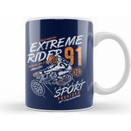 Humuts Porselen Beyaz Motorbike Extreme Rider Kupa Bardak