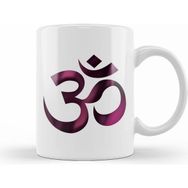 Humuts Porselen Beyaz Om Spiritual Symbol Yoga Meditation Kupa Bardak