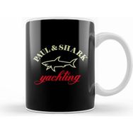 Humuts Porselen Beyaz Paul Shark Mens Logo Design Kupa Bardak