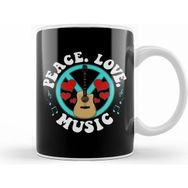 Humuts Porselen Beyaz Peace Love Music Awesome Hippie Pacifist Festival Kupa Bardak