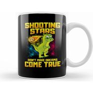 Humuts Porselen Beyaz Shooting Stars Dont Make Dreams Come True Dinosaur Kupa Bardak