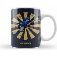 Humuts Porselen Beyaz Sly Cooper Retro Japanese Kupa Bardak