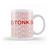 Humuts Porselen Beyaz Stonks Funny Meme Investing Stock Kupa Bardak