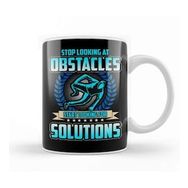 Humuts Porselen Beyaz Stop Looking At Obstacles, Look For Solutions Kupa Bardak
