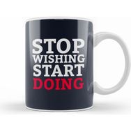 Humuts Porselen Beyaz Stop Wishing Start Doing Gym Inspiration Kupa Bardak