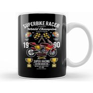 Humuts Porselen Beyaz Superbike Racer World Championship Kupa Bardak