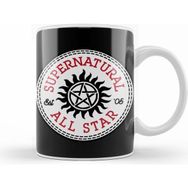 Humuts Porselen Beyaz Supernatural All Star Converse Logo Kupa Bardak