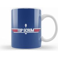 Humuts Porselen Beyaz Top Gun Top Scrum Rugby Ball Logo Kupa Bardak