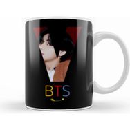 Humuts Porselen Beyaz V Bts Army Gıft University Kupa Bardak