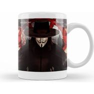 Humuts Porselen Beyaz V For Vendetta Freedom Forever Kupa Bardak