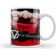 Humuts Porselen Beyaz V For Vendetta Freedom Mask Kupa Bardak