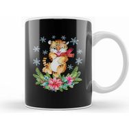Humuts Porselen Beyaz Yılbaşı Yeni Yıl Konseptli New Year 01 Kupa Bardak