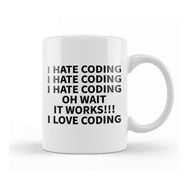 Humuts Programmer Coding Hate Love Humor Gift Kupa Bardak