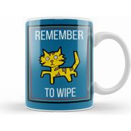 Humuts Remember To Wıpe Cat Kupa Bardak
