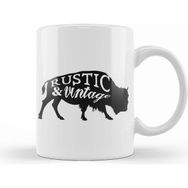 Humuts Retro Animal Buffalo Rustic And Vintage Black Kupa
