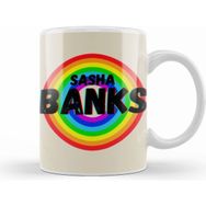 Humuts Sasha Banks Vintage Retro Rainbow Style Warriors Design Wrestlers Gift Kupa Bardak
