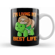 Humuts Sloth & Turtle I'm Living My Best Life Adorable Kupa Bardak