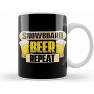 Humuts Snowboard Beer Repeat Funny Snowboarder Party Kupa