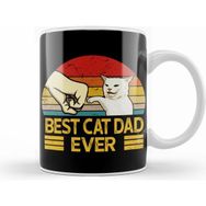 Humuts Vintage Best Cat Dad Ever Funny Smudge Cat Daddy Father Day Kupa