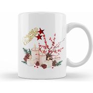 Humuts Yılbaşı Yeni Yıl Konseptli Candle Merry Christmas Kupa Bardak
