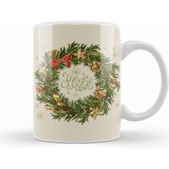 Humuts Yılbaşı Yeni Yıl Konseptli Wreath Gilf Merry Christmas Kupa Bardak