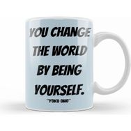 Humuts Yoko Ono Quote Lovers Gift Vintage Retro Rainbow Kupa