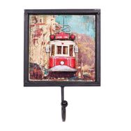 Huramarketing Dekoratif Metal Askı Tramvay Dekorlu Retro Askılık Vintage Hediyelik
