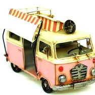 Huramarketing Dekoratif Metal Minibüs Çerçeveli ve Tenteli Vintage Hediyelik