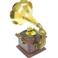 Huramarketing Gramofon Müzik Kutusu Kurmalı Dekoratif Ev Ofis Hediyelik
