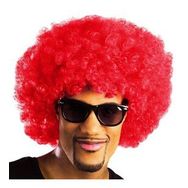Huramarketing Kırmızı Renk Kıvırcık Afro Bonus Peruk