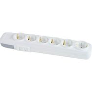 HV4360.1 – 6’lı Klemensli Topraklı Grup Priz (3×1mm²) - Beyaz