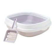 Hwei 40 x 30 x 10 cm Gri Yarı Kapalı Kedi Tuvaleti ve Kürek