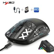 Hxsj T90 Pro 3 Modlu Kablosuz Oyuncu Mouse-Rgb Şarj Istasyonu 650 Mah Batarya - Siyah