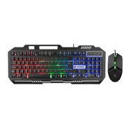 Hytech HKM-X86 Quın Siyah USB Gökkuşağı Zemin Aydınlatmalı Gaming Oyuncu Klavye + Mouse Set