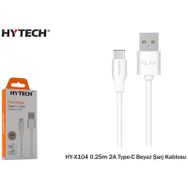 Hytech HY-X104 0.25 mt 2A Type-C Beyaz Şarj Kablosu