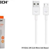 Hytech HY-X211 1 m 2.1A Micro USB Beyaz Şarj Kablosu