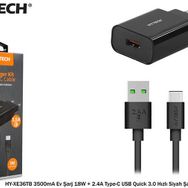 Hytech HY-XE36TB 3500mA Siyah Şarj Adaptör Seti