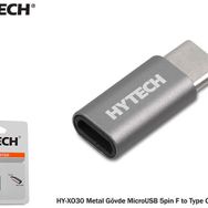 Hytech HY-XO30 Gümüş Metal Gövde MicroUSB 5pin F to Type C M Çevirici