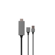 Hytech HY-XO54 Kırmızı Siyah 1 m Görüntü Aktarıcı USB-F to HDMI Mobil Telefon Uyumlu Kablo