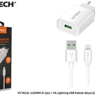 Hytech HYXE14l 1100ma Ev Şarj ve 2a Lightning Usb Kablolu Beyaz Şarj Adaptör Seti