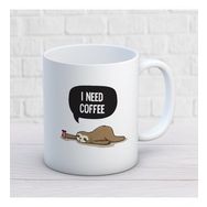 I Need Coffee İki Tarafı Baskılı Kupa