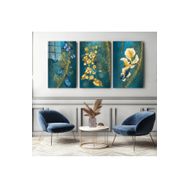 İdeal Glass Art Kelebek Çiçek Balık 3'lü Kombin Cam Tablo