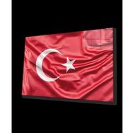 İdeal Glass Art Türk Bayrağı Kırmızı Cam Tablo