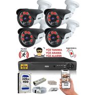 IDS A2034 5MP Sony Lensli 4 Kameralı Full HD Gece Görüşlü Yüz Tanımalı Güvenlik Kamerası Sistemi