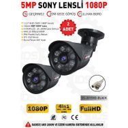 IDS DS-2015HD-BLACK-2 5MP 2 Kameralı 1080P Sony Lensli Full HD AHD Güvenlik Kamerası