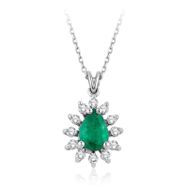 İf Pırlanta 0.80 ct Pırlanta Zümrüt Kolye