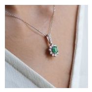 İf Pırlanta 0.96 ct Pırlanta Zümrüt Kolye