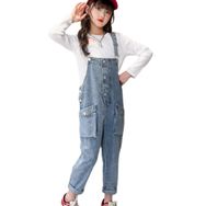 IFIKK BDK1066HS Stil 5 Little Big Kid Önlüklü Mavi Renk Kız Çocuk Tulum