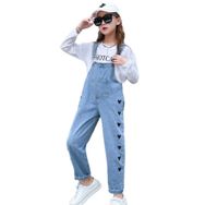 IFIKK BDK1066HS Stil 9 Little Big Kid Önlüklü Mavi Renk Kız Çocuk Tulum