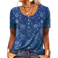 IFIKK GT04 Baskılı Kısa Kollu Kadın T-shirt